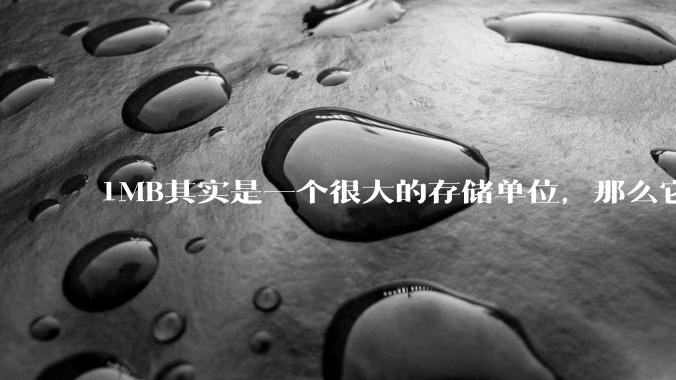 1MB其实是一个很大的存储单位，那么它的存储容量究竟有多大？